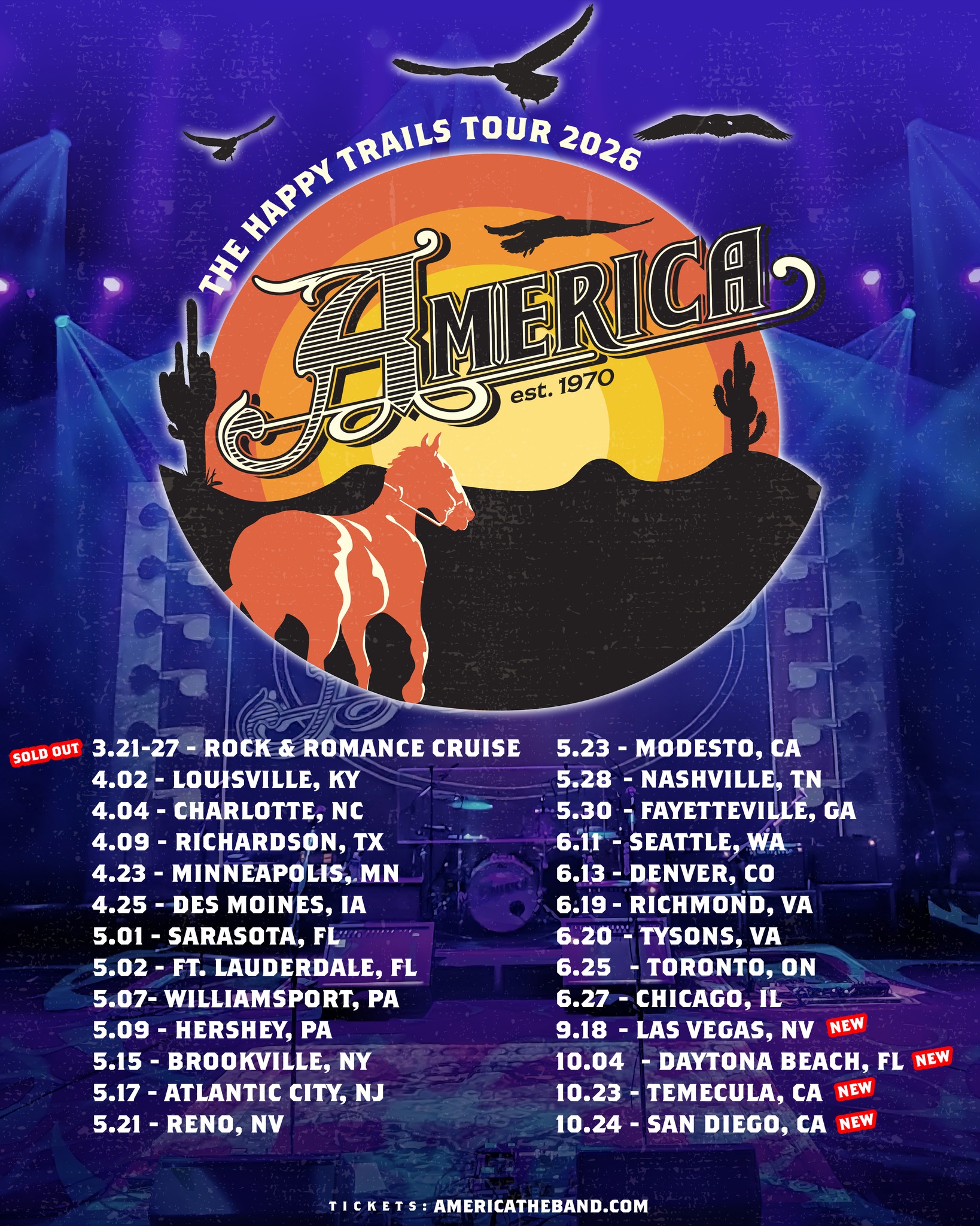 America The Happy Trails Tour Poster 2026